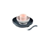 Silicone Meal Box - BEABA - Night Blue - Plate, Bowl, Glass, Spoon - Baby 4 months