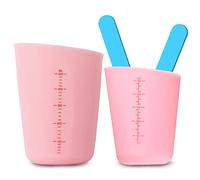 Silicone Measuring Cup Set, 2 Pieces for Resin, 250 ml, 500 ml, Silicone Cups for Epoxy Resin, Casting Moulds, DIY Handmade (Pink)