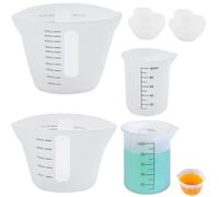 Silicone Measuring Cup Set, 6 Pieces Resin Mixing Cups, Silicone Pouring Cup 100/250/500ml, Reusable Resin Measure Cup, Measuring Jugs Set for Resin, for Casting Moulds, DIY Handmade, Kitchen