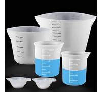 Silicone Measuring Cups, 500ml & 250ml Large Reusable Resin Measure Cup, 6 Pcs Silicone Mixing Pouring Cups for Epoxy Resin, Casting Molds, Jewelry Making, DIY, Arts and Crafts
