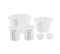 Silicone Measuring Cups 500ml and 250ml Large Reusable Resin Measuring Cup 6 Silicone Mixing Pour for Epoxy Casting Epoxy Mixing Reusable