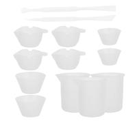 Silicone Measuring Cups Tool Set for Craft Making 100ml White | Collapsible Storage Design, Flexible Pour Spout, Scale, Non Stick Lining for Epoxy Mixing