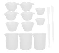 Silicone Measuring Cups Tool Set White for Resin Artists 100ml | Spill Reducing Spout, Stirring Aid, Scale and Non Stick Lining, Easy Cleanup for Casting Lessons