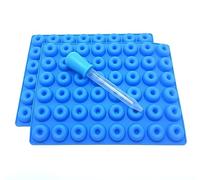 Silicone Mini Donut Shape Gummy Candy, Jelly Bean Moulds, to make Kivimokk Infused Gummies, edibles, set of 2 including pipet dropper for filling