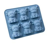 Silicone Mini Highland Cow Ice Cube Mould Easy to Demold Highland Cattle Casting Moulds Soft Elasticity for Handmade Wax Soap Craft Home Decor