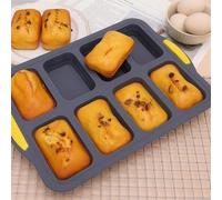 Silicone Mini Loaf Pan, 8 Cavities Non-Stick Brownie Moulds Baking Tray For Baking Bread Brownies Muffins Cheesecakes
