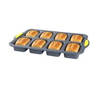 Silicone Mini Loaf Pan, with Stable Support Design, 35x24.5x3.5cm, Baking Tray Small Loaf, Square Mini Lo-Af Pans, Warp Resistant Design, for Dessert Cheesecake Home Apartment Restaurant Kitchen