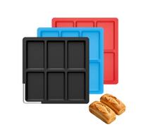 Silicone Mini Loaf Tin with Metal Frame-6CUP Non-Stick Cupcakes Muffin Tray | Mini Loaf Pan, Bread Baking Tins, Mini Bread Pan, Loaf Baking Tray for Cornbread, Cheesecake, Brownie Square Muffin Cases