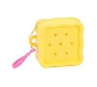 Silicone Miniature Wallet Elastic Coin Plots Creative Hole Design Silicone Card Holder for School Supply Storage Silicone Key Holder Wallet, Yellow, standard size