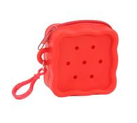 Silicone Miniature Wallet Elastic Coin Plots Creative Hole Design Silicone Card Holder for School Supply Storage Silicone Key Holder Wallet, red, standard size