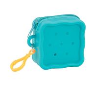 Silicone Miniature Wallet Elastic Coin Plots Creative Hole Design Silicone Card Holder for School Supply Storage Silicone Key Holder Wallet, Lake-blue, standard size