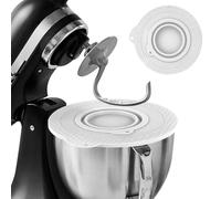 Silicone Mixing Bowl Cover, Compatible with Kitchen-Aid 4.5-5 Quart Tilting Head Stand Mixer Bowls, Airtight Food Grade Lid with Collapsible Small Bowl (White)