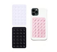 Silicone Mobile Phone Adhesive Grip, 3-Pack Multipurpose Sticky Wall Grip Holder, White, Black and Pink