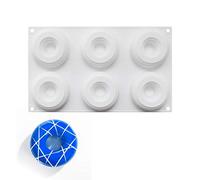 Silicone Mold 3D Bakeware Dessert Mousse DIY Mould, 6 Holes Donut
