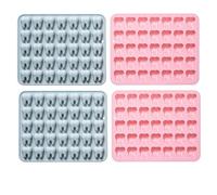 Silicone Mold 4 Pieces Tooth Molding Silicone Baking Tools Fudge Decorative Cake Chocolate MoldBlue Pink