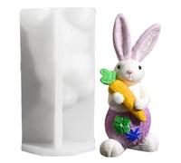 Silicone Mold - 6.3x11.9cm | Rabbit Holding Carrot | 3D Bunny Resin Plaster Epoxy Casting for Home Decor Candle Soap DIY Crafts