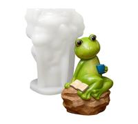 Silicone Mold - 7x5.3x9.5cm Frog Statue | Garden Decoration, Beverage Coffee Resin Shape, Statue with Cup & Book, Perfect for Home Garden Decoration Present, Backyard Patio Driveway