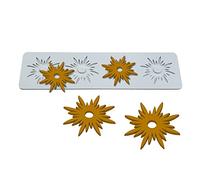 Silicone Mold Cake Embossing Mat Decorating Craft Tools Cake Silicone Mold Candy Mold for Baking Resin Soap Candy Cake Decor，Sugar Paste,Chocolate, 4 Holes Pointed Star