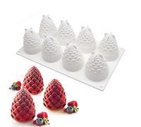Silicone Mold Dessert Silicone Cake Mold For Baking Fondant Mould Fruit Shape Sugar Candy Jelly Bakeware Chocolates Mould (Pinecone B_11.68x6.84x3 inch)