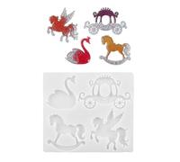 Silicone Mold Epoxy UV Resin Casting Flying Horse Carriage Shape Jewelry Making Tool for Craft Projects Resin Mold