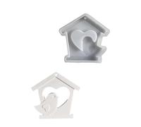 Silicone Mold for Creating Hollowed House Bird Plaques Hanging Pendant Ornament Casting for Resins Clay Concrete House Bird Silicone Mold