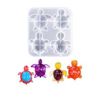 Silicone Mold for Embedded Flower and Shell | Four Shapes in a Silicone Mold, Flexible Release, Resin and Concrete Casting, Keychain and Bag Charm