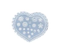 Silicone Mold for Mushroom Maple Leaves Heart | Flexible Silicone Template for Professional Home Manicure Crafting, Easy Clean Mold with Design Tool
