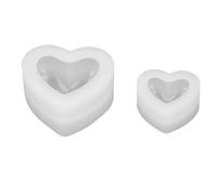 Silicone Mold Heart Shaped DIY Craft Mold Reusable Non Stick Silicone Mold for Resin Aromatherapy Soap Making Transparent 2 Pcs 4 x 8 x 6.5cm 4.5 x 5.5 x 2.8cm