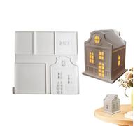 Silicone Mold House - Cottage, 1 Piece Building Vessel for Plaster Casting, Dwelling Container with Slanted Roof, Sculpting Category, Castings Frame for Ornaments, Statues and Desktop Figures