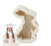 Silicone mold in the shape of an Easter bunny - floral motif embossed, three-dimensional embossing, compatible with soap casting, possible to create scented works | Handmade assorted goods, decorative