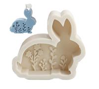Silicone mold in the shape of an Easter bunny - floral motif embossed, three-dimensional embossing, compatible with soap casting, possible to create scented works | Handmade assorted goods, decorative