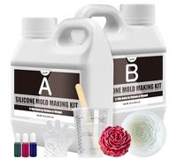 Silicone Mold Making Kit - 46oz/1.2L Translucent Liquid Silicone Rubber 1:1 Mixing for Mold Making, Fast Curing Moulding Kit for DIY, Resin Casting, Candle Molds, Soap Molds, Craft (3 Colors)