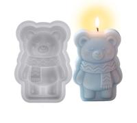 Silicone Mold,On Stick Reusable 3D Bear Shape - Resin Casting Mold | for Cake Fudge Candy Jelly Pastry Ice Soap Wax Plaster