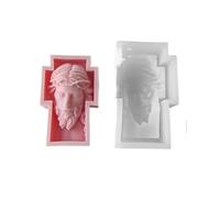 Silicone Mold Sculpture Cross Aroma Candle Resin Plaster Ornament Home Decor Crafts Making Mould(10.7 * 16.2 * 6cm)