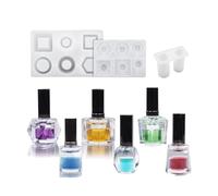 Silicone Mold Set for Resin Keychain with 4 Liquids and Step-by-Step Guide to Creating Shaker Effect