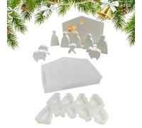 Silicone Mold - Silicone Mold for Christmas Nativity, Holy Scene Template to Resin, Featuring with Detailed Depiction of The Holys Family, Festive Art Projects Faith Inspired Molds, 4.25 Inches