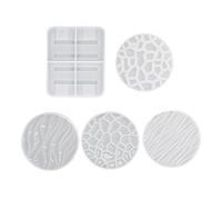 Silicone Mold Unique 3D Wavy Design, Resin Mold for DIY Coasters, Reusable Silicone Craft Mold with 4 Coaster Molds and 1 Base, for Home Decor and Gift Making