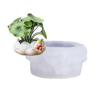 Silicone Mold with Flower Designs for Creating Resin Concrete Flower Pots Decoration Items Craft Projects Holder Mold