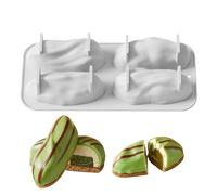 Silicone Molds - 10.8 x 5.1 x 1.9 Inch Cake Molds | Chiffon Cake 4 Cavity Easy Release Heat Resistant Food Grade Silicone Baking Mould Chocolate Candy Dessert Home