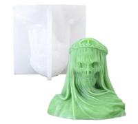 Silicone Molds, 3D Veiled Skull Candle Molds, Flexible Easy Release Skeleton Bust Sculpture Non-Stick Epoxy Resin Mould for DIY Candle, Casting, Clay, Plaster, Crafts
