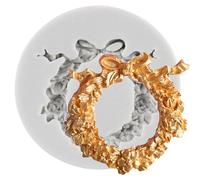 Silicone Molds,Chocolate Molds,6.1x6.1cm Flower Wreath Border Silicone Mold Frame Fondant Cake Decorating Tools Wedding Cupcake Candy Chocolate Mold