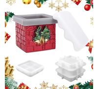 Silicone Molds - Christmas Chimney Silicone Casting Mold - Jewelry Organizer Making Mould Reusable for Winter Holiday Epoxy Resin Concrete Plaster Art Project