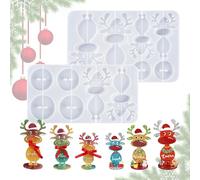 Silicone Molds Christmas Deer | Christmas Ornament Resin Molds | Seasonal Holiday Art Craft Moulds for Clay Epoxy Casting Paste Wax Home Decoration