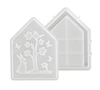 Silicone Molds - Easter Bunny Figurines,Rabbit Soap Casting Animal Mold - for Wax Clay Plaster Living Room Window Bedroom Kitchen Study Room Office Classroom Party Birthday