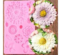 Silicone Molds,Epoxy Resin Molds,20.2x11.5cm Rose Flower Cake Border Silicone Molds Wedding Cake Decorating Tools Baking Fondant Chocolate Mold Candy Clay Moulds