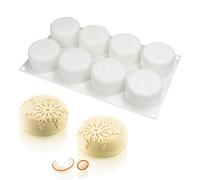 Silicone Molds for Baking Mousse Cake, 3D Silicone Baking Molds for Cakes, French Dessert Mold for Pastry, Ice Cream, Snowflake Cylinder Shape