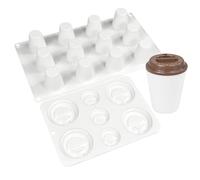 Silicone Molds for Baking Mousse Cake, 3D Silicone Baking Molds for Cakes, French Dessert Mold for Pastry, Ice Cream, Small Coffee Cup Shape + Coffee Cup Lid Shape