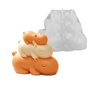 Silicone Molds for Candles - Stacked Capybara Easy Release Casting,Animal Wax Molds for Candle Making | for Wax Epoxy Clay Chocolate Fondant Cake Decorations DIY Crafts Party Favors