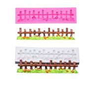 Silicone Molds for Clay 2 Fondant Cake Decorators for Fences Lawns and Grass Gray and Pink