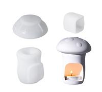 Silicone Molds for Creating Candle Stand and Night Light Tealight Holder Mold Hollow Mushroom Night Light Ornament Mold